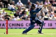 Dhananjaya de Silva playing a cut shot